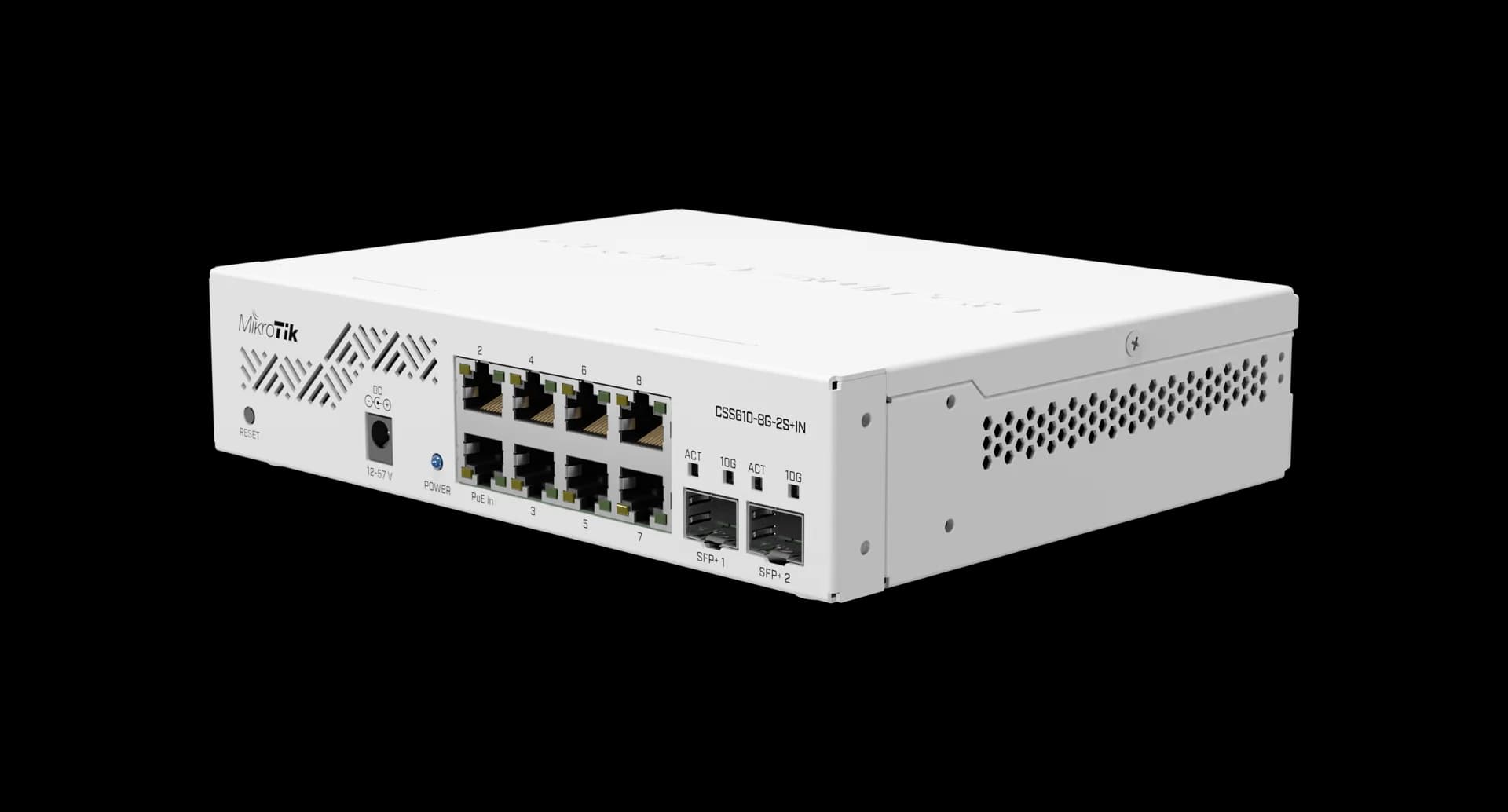 نمای اصلی سوئیچ MikroTik CSS610-8G-2S+IN