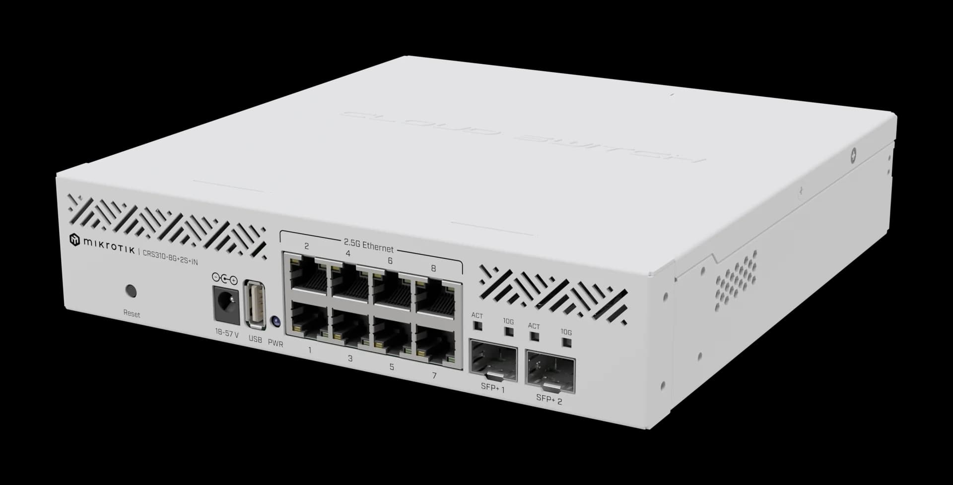نمای اصلی سوئیچ MikroTik CRS310-8G+2S+IN