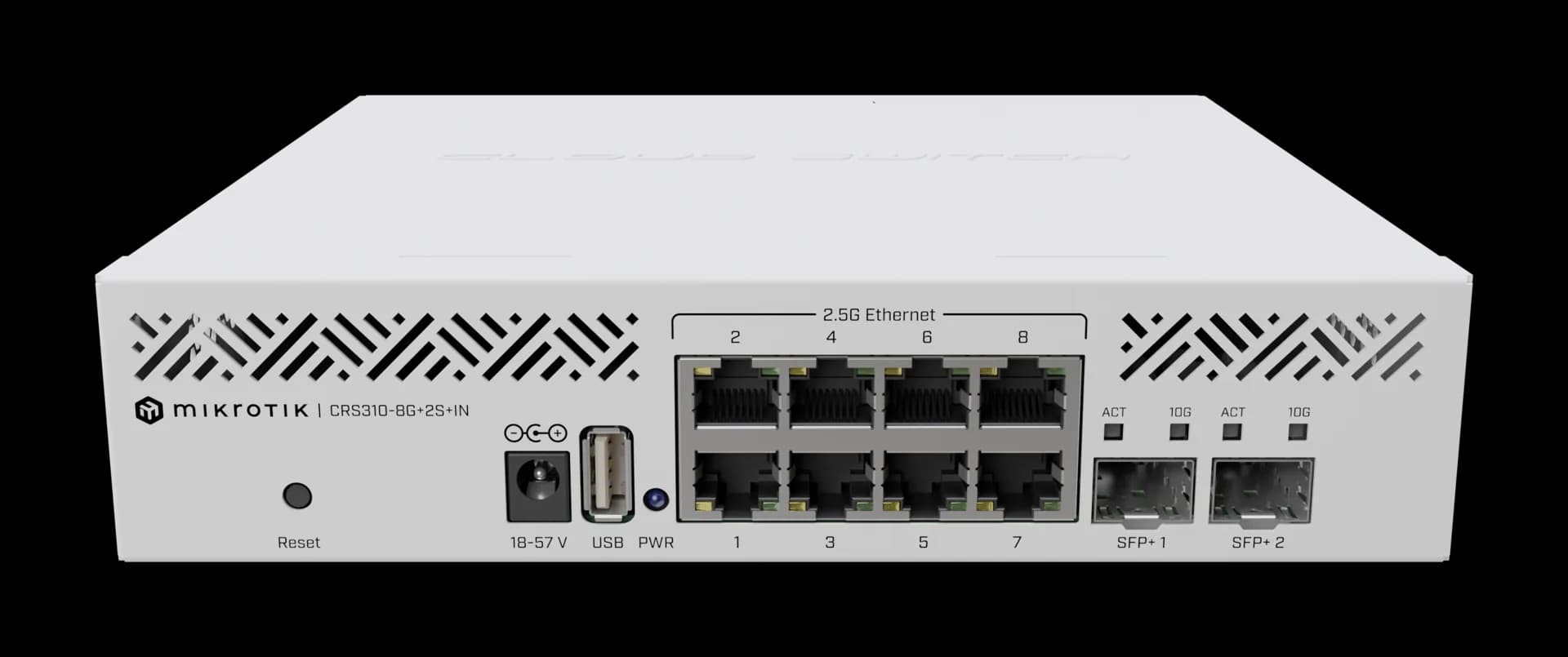نمای سوم سوئیچ MikroTik CRS310-8G+2S+IN