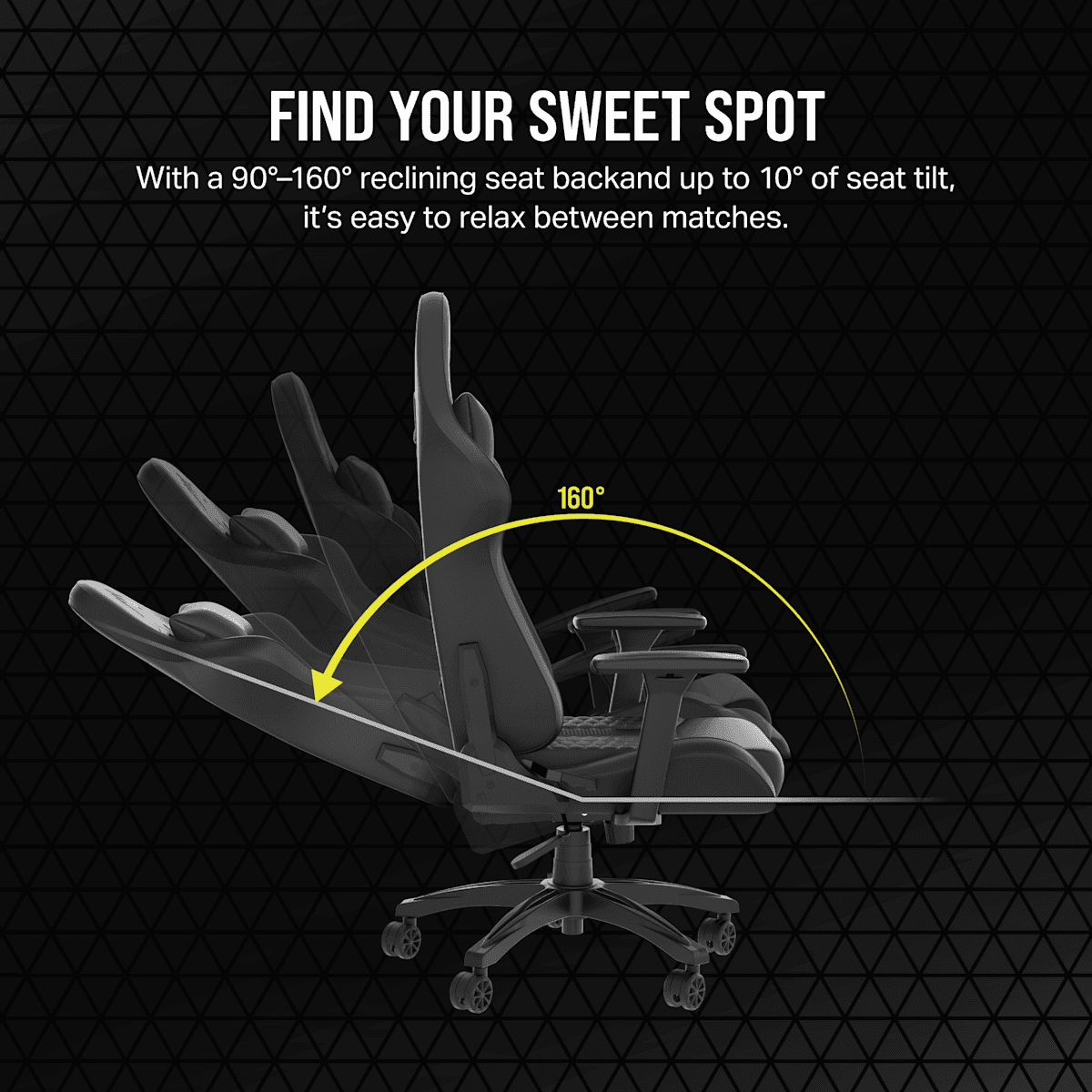 صندلی گیمینگ Corsair TC100 RELAXED Leatherette مشکی، نمای پنجم