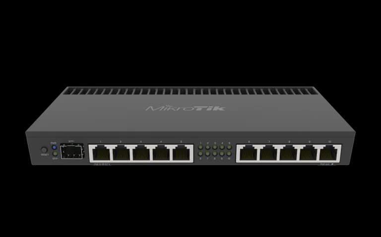 MikroTik RB4011iGS+RM router, front view