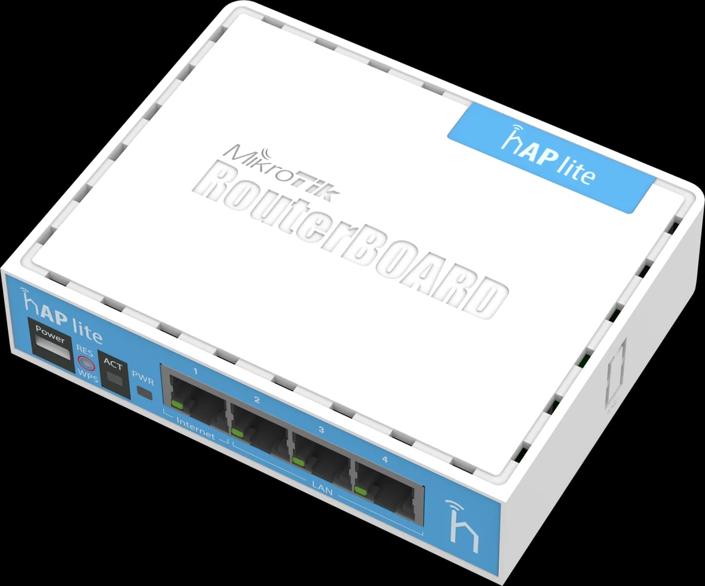 نمای اصلی روتر بیسیم MikroTik hAP lite مدل RB941-2nD، تصویر رسمی سازنده